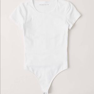 A&F White Crewneck T-Shirt Bodysuit